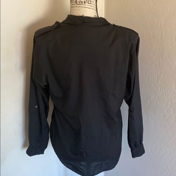 Vintage Diane Von Furstenberg Vintage Black Button Closure Shirt Minimalist - Picture 3 of 8